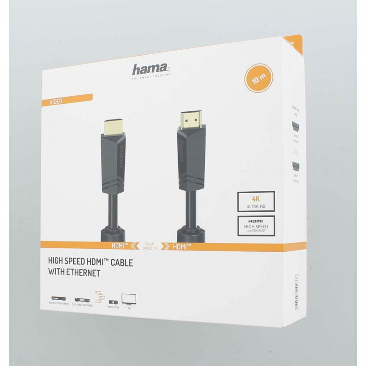 Hama Kabel HDMI Hoge Snelheid 4K 18 Gbit/s 10,0 m goud Hama Kabel HDMI Hoge Snelheid 4K 18 Gbit/s 10,0 m goud