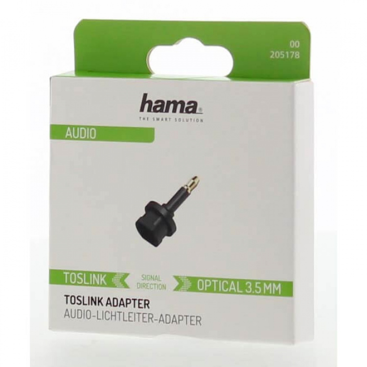 Hama Adapter ODT Toslink Till 3.5 Kontakt till Uttag