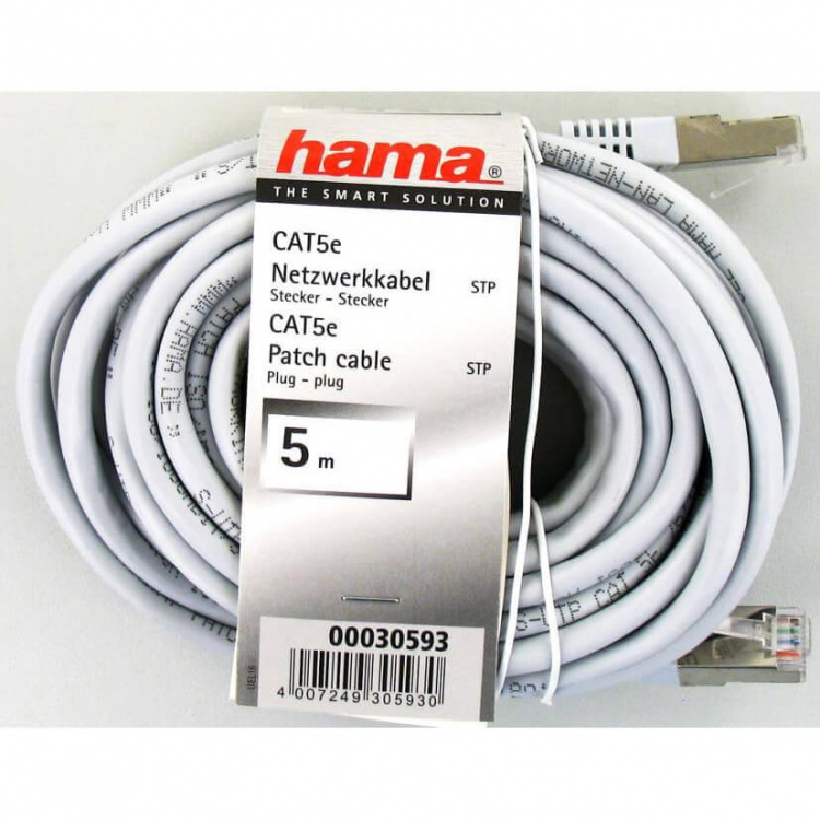 HAMA Kabel Nätverk CAT5e STP 25p Bulk Grå 5m