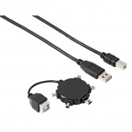 HAMA Kabel USB A-B Inkl 5x Adapter Svart 0.5m HAMA Kabel USB A-B Inkl 5x Adapter Svart 0.5m
