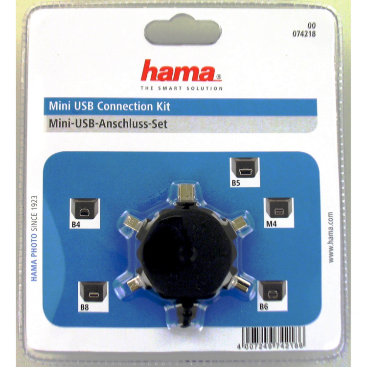 HAMA Kabel USB A-B Inkl 5x Adapter Svart 0.5m HAMA Kabel USB A-B Inkl 5x Adapter Svart 0.5m