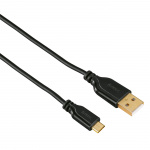 HAMA Kabel USB-USB-Micro B Guld Svart 0.75m