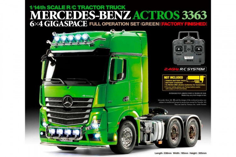 TAMIYA 1:14 R/C Full Option - Actros 3363 Green