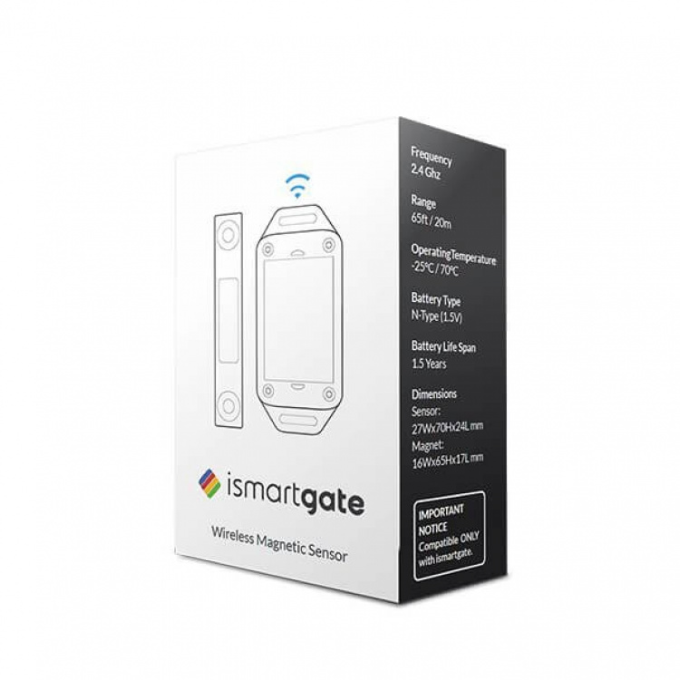 ISMARTGATE Trådlös Magnetsensor Garagedörr, Grind