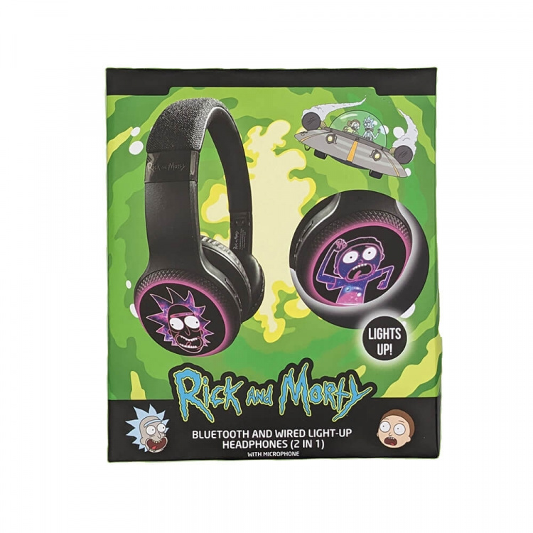 RICK&MORTY Rick & Morty Hörlur Trådlös LED On-Ear