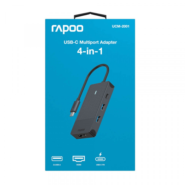 Rapoo Multiport USB-C UCM-2001 4-i-1 USB-C-Adapter Rapoo Multiport USB-C UCM-2001 4-i-1 USB-C-Adapter