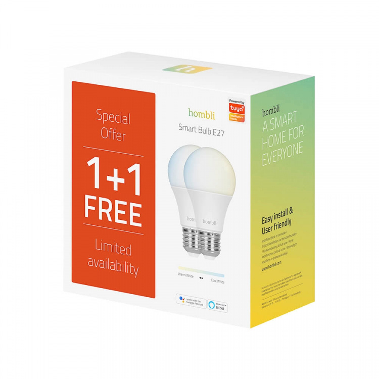 Hombli Smart Lampa E27 9W Promo 2-Pack CCT Hombli Smart Lampa E27 9W Promo 2-Pack CCT