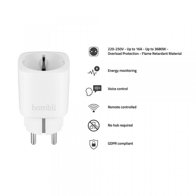 Hombli EU Smart Plug Promo Pack 2+1 Vit