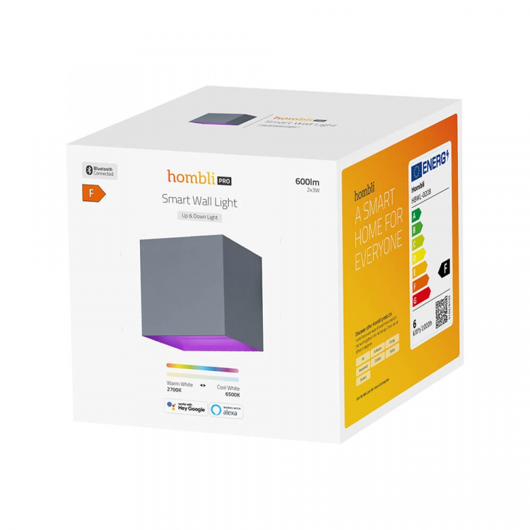 Hombli Smart Vägglampa Inomhus och Utomhus RGB CCT Grå Hombli Smart Vägglampa Inomhus och Utomhus RGB CCT Grå