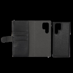 Essentials Samsung Galaxy S22 Ultra PU wand, detac, 3 kaart, Blk