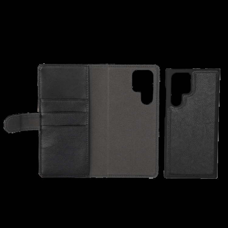 Essentials Samsung Galaxy S22 Ultra PU wand, detac, 3 kaart, Blk