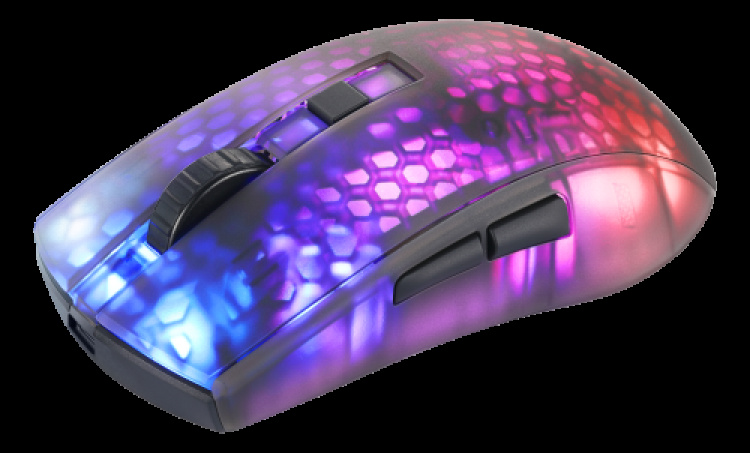 deltaco_gaming DM320 Wireless Semi-transparent RGB Lightweight mouse, black
