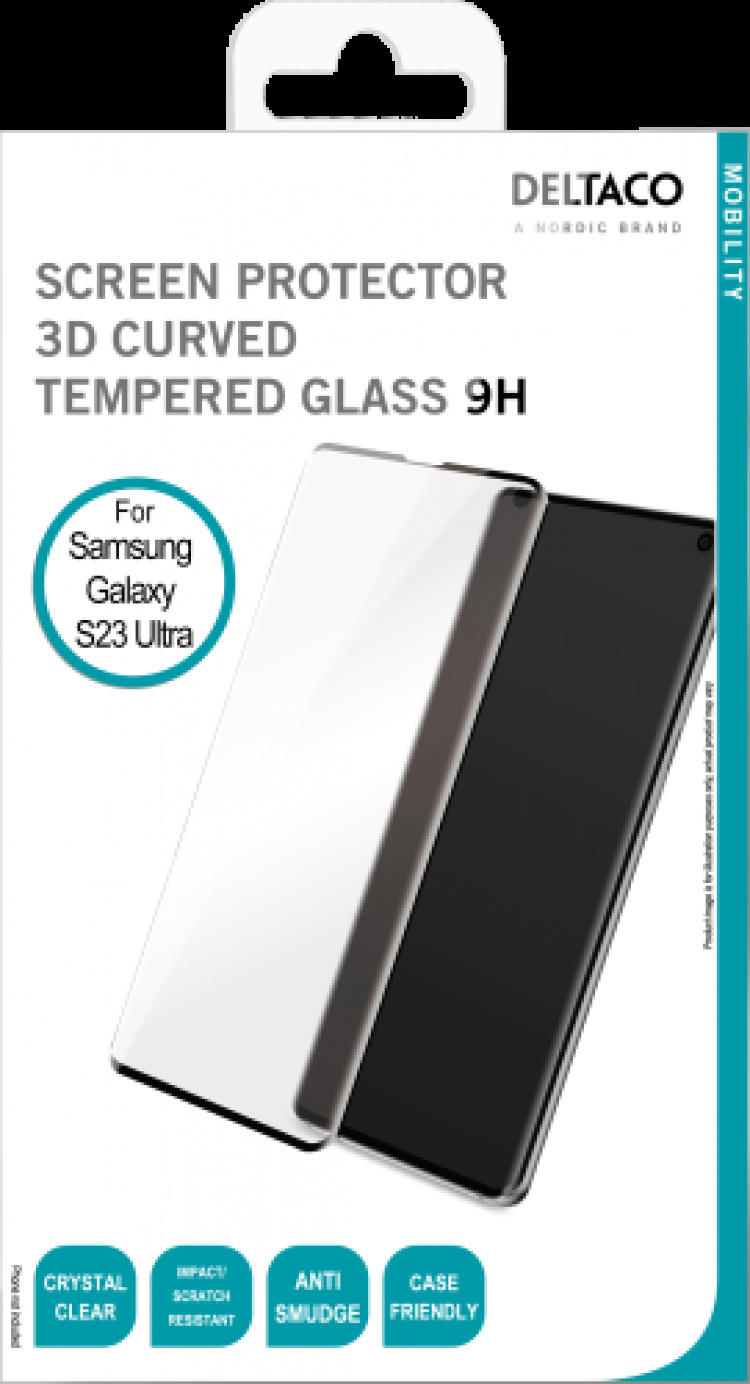 Deltaco Screen protector, Samsung Galaxy S23 Ultra, 3D Curved glass