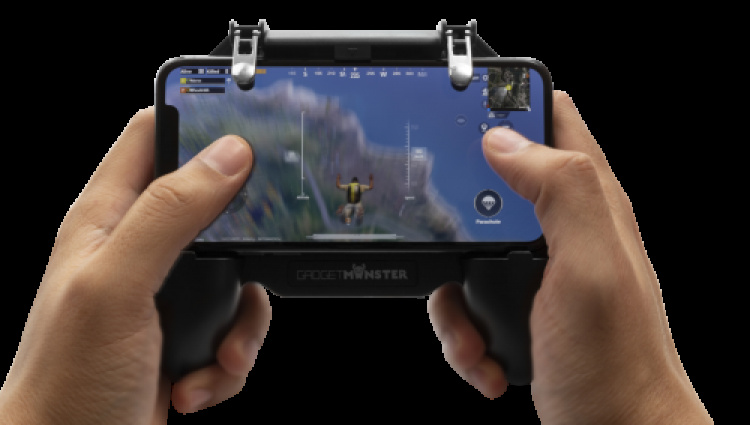 GADGETMONSTER Handheld Mobile Game Controller met 2000mAh Powerbank - Zwart GADGETMONSTER Handheld Mobile Game Controller met 2000mAh Powerbank - Zwart