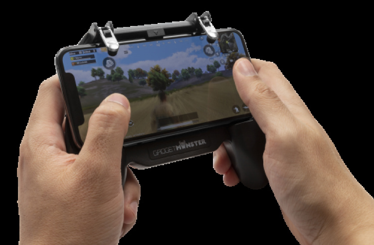 GADGETMONSTER Handheld Mobile Game Controller met 2000mAh Powerbank - Zwart GADGETMONSTER Handheld Mobile Game Controller met 2000mAh Powerbank - Zwart