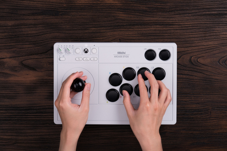 8BitDo Arcade Stick, White, Xbox / PC
