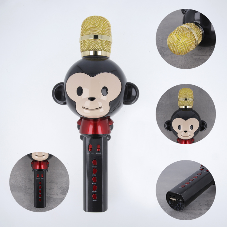 Maxlife Animal MX-100 - Bluetooth karaokemicrofoon met ingebouwde luidspreker, zwart