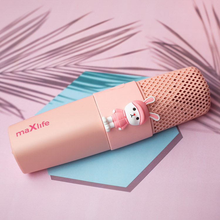 Maxlife Animal MXBM-500 - Bluetooth Karaoke Microfoon met Luidspreker, Roze