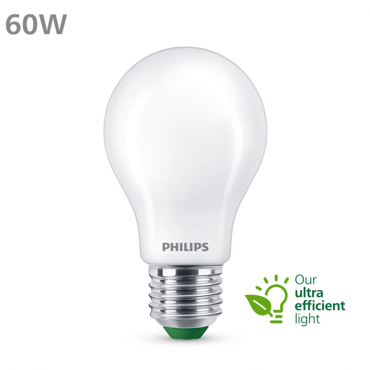 Philips LED E27 Normal 4W (60W) Frostad 840lm 2700K Energiklass A Philips LED E27 Normal 4W (60W) Frostad 840lm 2700K Energiklass A