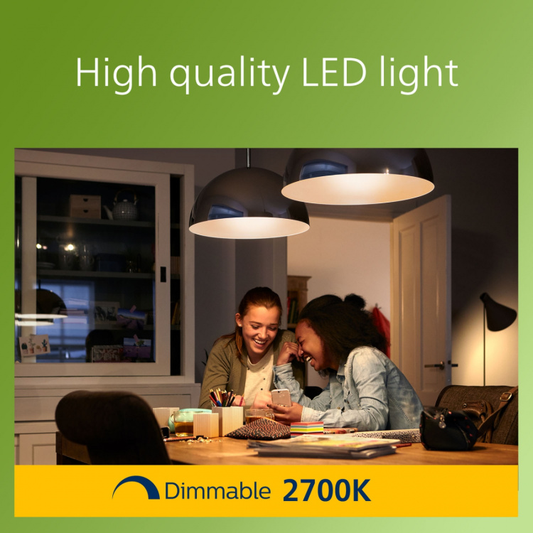 Philips LED E27 Normal 4W (60W) Klar Dimbar 840lm 2700K Energiklass A Philips LED E27 Normal 4W (60W) Klar Dimbar 840lm 2700K Energiklass A