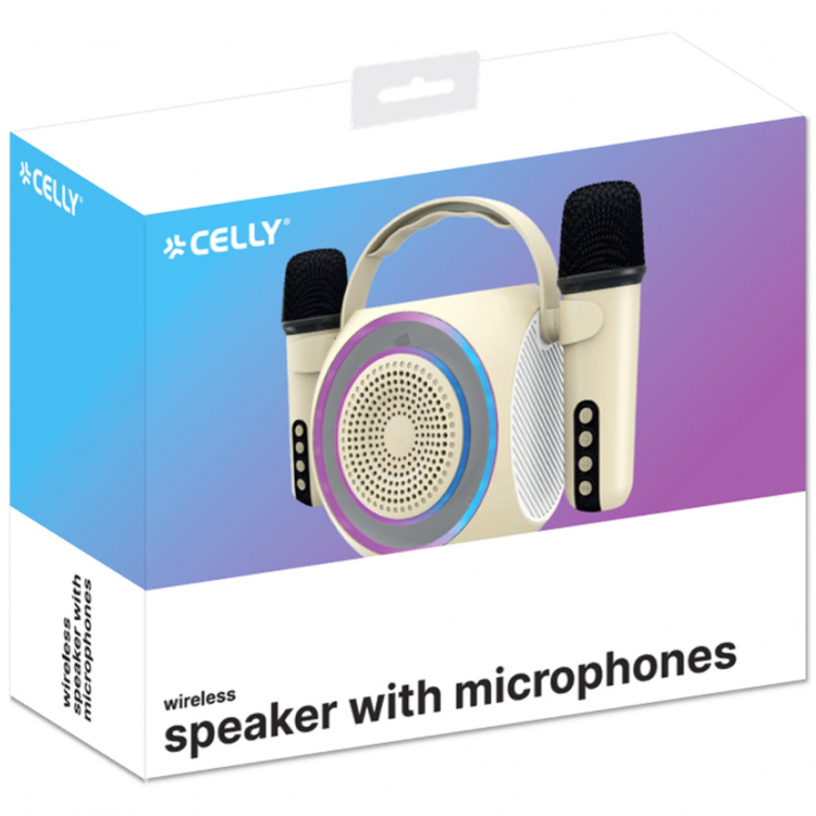 Celly Partymic2 Trådlös högtalare RGB + 2 trådl. mikrofoner