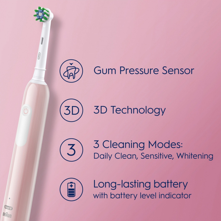 Oral B Eltandborste Pro1 Pink + Extra Refill