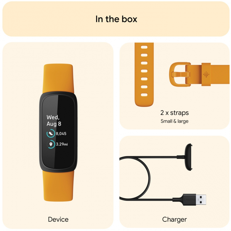 Fitbit Inspire 3, Black/Morning Glow