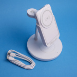 Forever MACS-100 - 5in1 Draadloos Oplaadstation met Draagbare Qi Powerbank 5000mAh, Wit