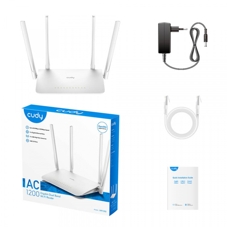 Cudy Wi-Fi Router WR1300 AC1200 Gigabit Mesh Cudy Wi-Fi Router WR1300 AC1200 Gigabit Mesh
