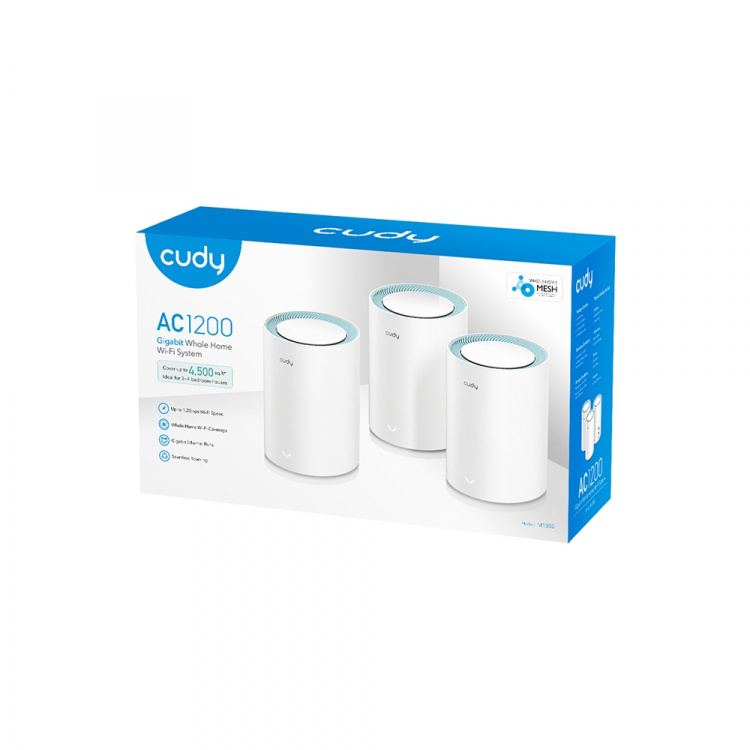 Cudy Mesh Solution M1300 3-pk AC1200 Gigabit Cudy Mesh Solution M1300 3-pk AC1200 Gigabit
