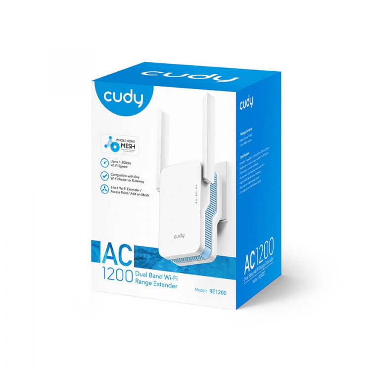 Cudy Wi-Fi Extender RE1200 AC1200 Mesh Cudy Wi-Fi Extender RE1200 AC1200 Mesh