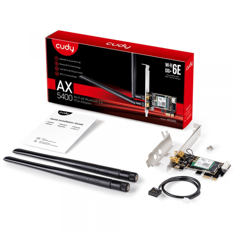 Cudy Adapter PCI-E WE3000 AX5400 Wi-Fi 6 Cudy Adapter PCI-E WE3000 AX5400 Wi-Fi 6