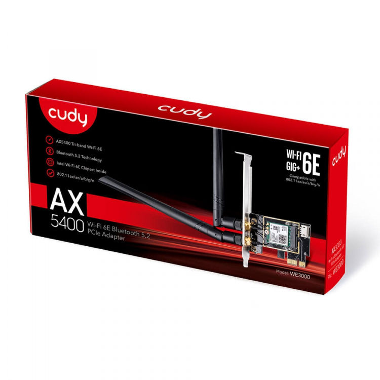 Cudy Adapter PCI-E WE3000 AX5400 Wi-Fi 6 Cudy Adapter PCI-E WE3000 AX5400 Wi-Fi 6