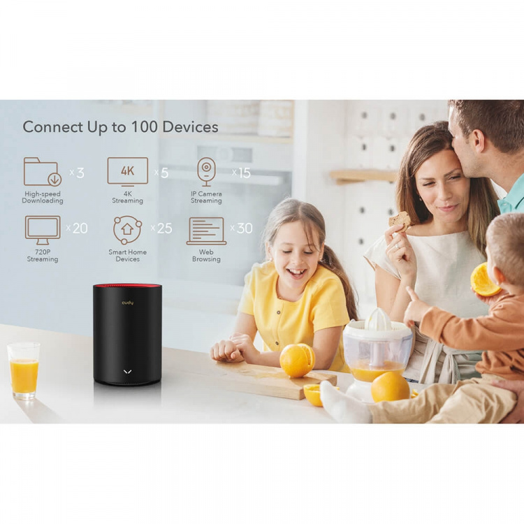 Cudy Mesh Solution M3000 3-pk AX3000 Gigabit Wi-Fi 6 2.5G