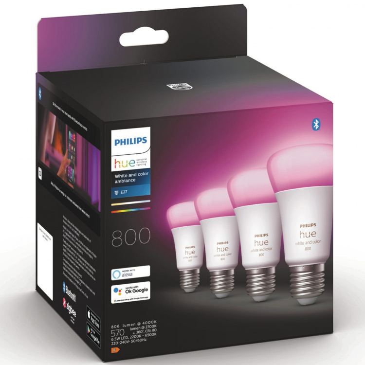 Philips Hue White Color Ambiance E27 4-pack Philips Hue White Color Ambiance E27 4-pack