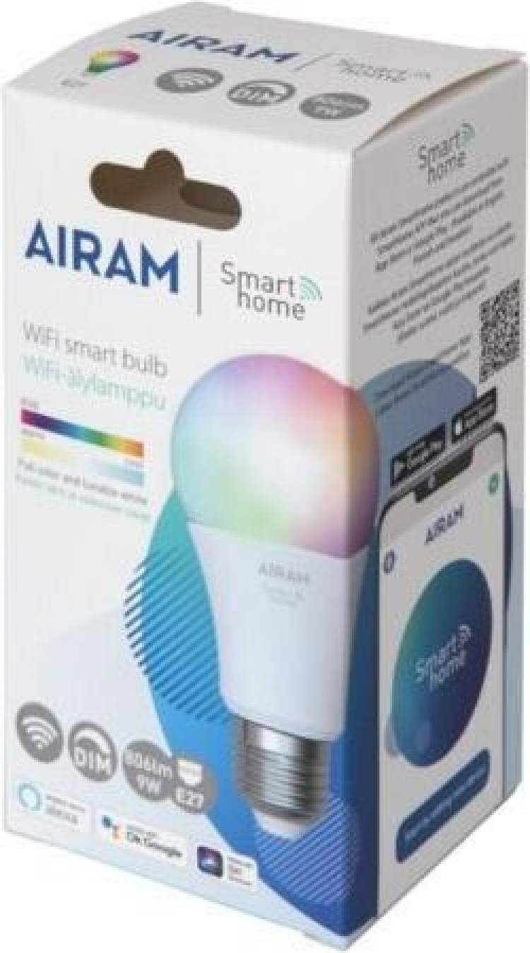 Airam SmartHome Smart-lampa, E27, opal, 806 lm, RGBW, WiFi