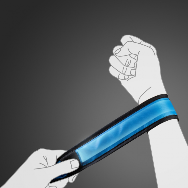 LogiLink LED-reflexband Slap-wrap 2-pack Blå + Grön