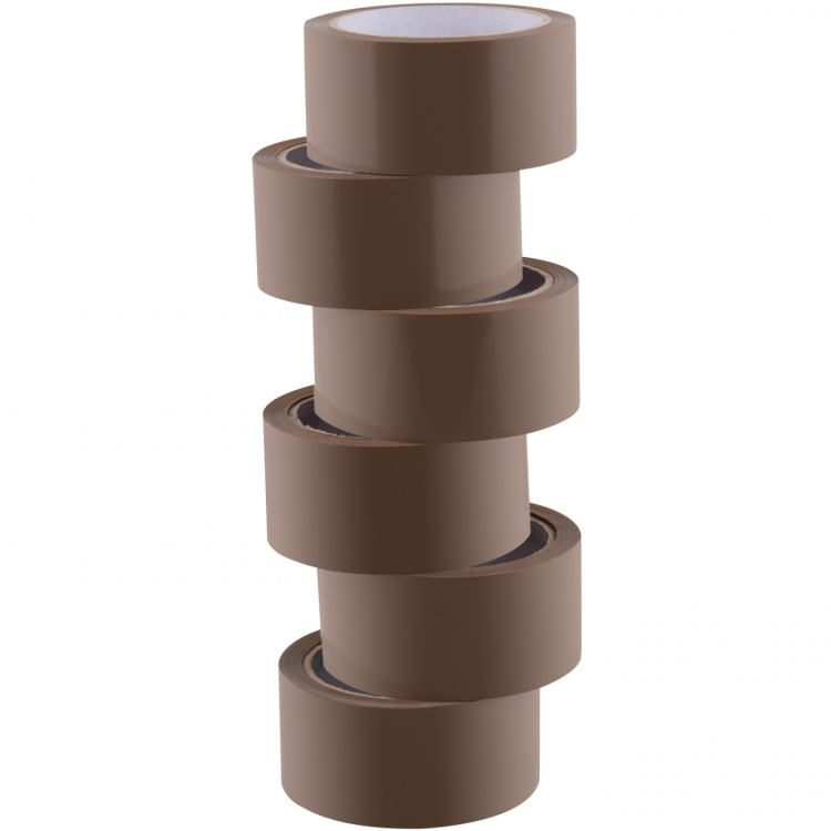 LogiLink Packtejp Tyst 48 mm x 66 m Brun 6-pack