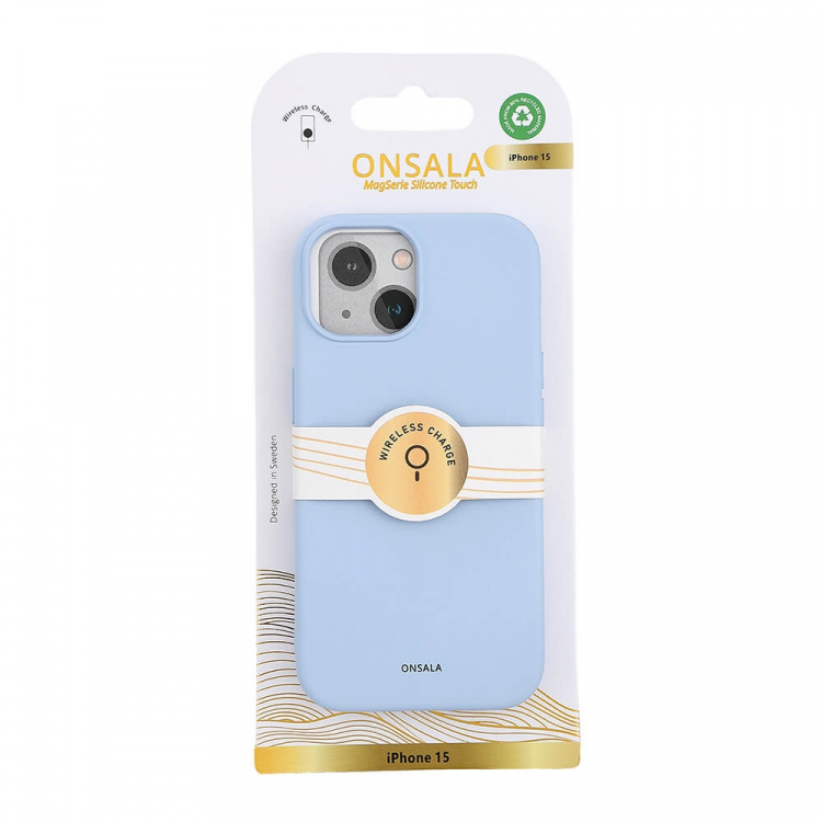 ONSALA Mobilskal med Silikonkänsla MagSeries Light Blue - iPhone 15 ONSALA Mobilskal med Silikonkänsla MagSeries Light Blue - iPhone 15