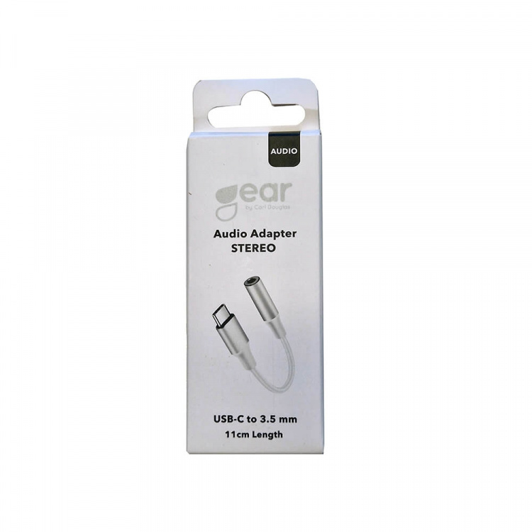 GEAR Adapter Audio USB-C till 3,5 mm Stereo Vit GEAR Adapter Audio USB-C till 3,5 mm Stereo Vit