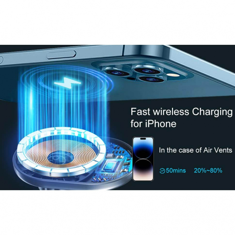 GEAR MagSerie Telefonhållare Airwent MagSafe-laddning 15W Trådlös