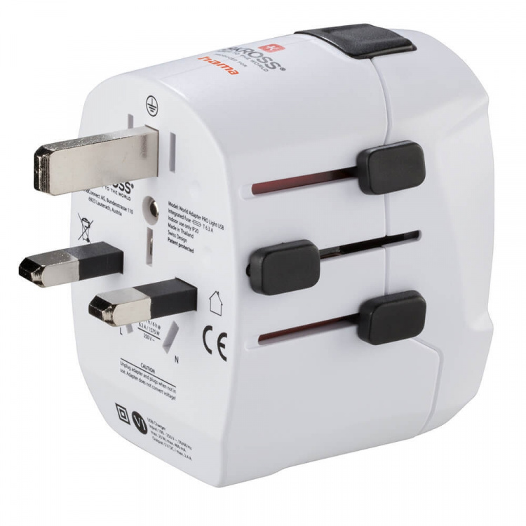 Hama Reseadapter Världen Pro Light USB 3-stift Hama Reseadapter Världen Pro Light USB 3-stift