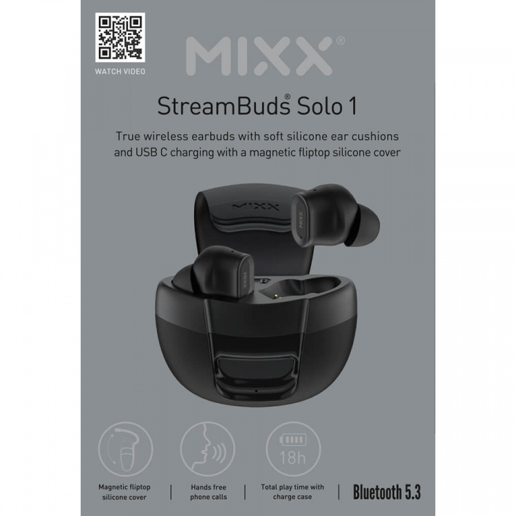 MIXX Hörlur Solo 1 In-Ear TWS Svart