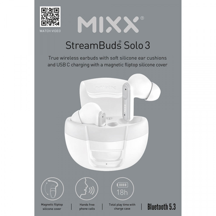 MIXX Hörlur Solo 3 In-Ear TWS Vit