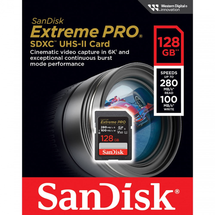 SanDisk Extreme Pro 128GB 280MB/s V60 C10 UHS-II