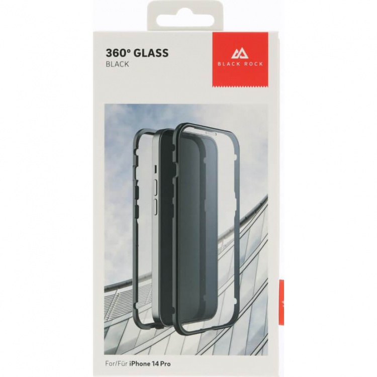 Hama Black Rock 360° Mobilfodral Glas iPhone 14 Pro Transp/Svart
