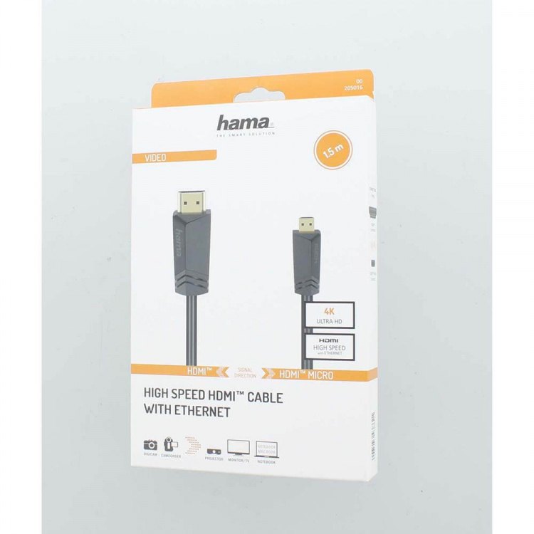 Hama Kabel HDMI Hoge Snelheid Type A-D 4K 18 Gbit/s 1,5m Zwart Hama Kabel HDMI Hoge Snelheid Type A-D 4K 18 Gbit/s 1,5m Zwart