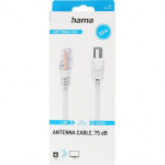 Hama Antennkabel 75dB Koaxialkontakt till RJ45-kontakt Vit 2,5m