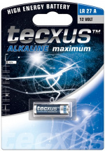 tecxus LR27/A27, 1 stk. blister Alkali-mangaan batterij (alkaline), 12 V tecxus LR27/A27, 1 stk. blister Alkali-mangaan batterij (alkaline), 12 V