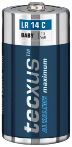 tecxus LR14/C (Baby) batterij, 2 stks. blister Alkali-mangaan batterij (alkaline), 1,5 V